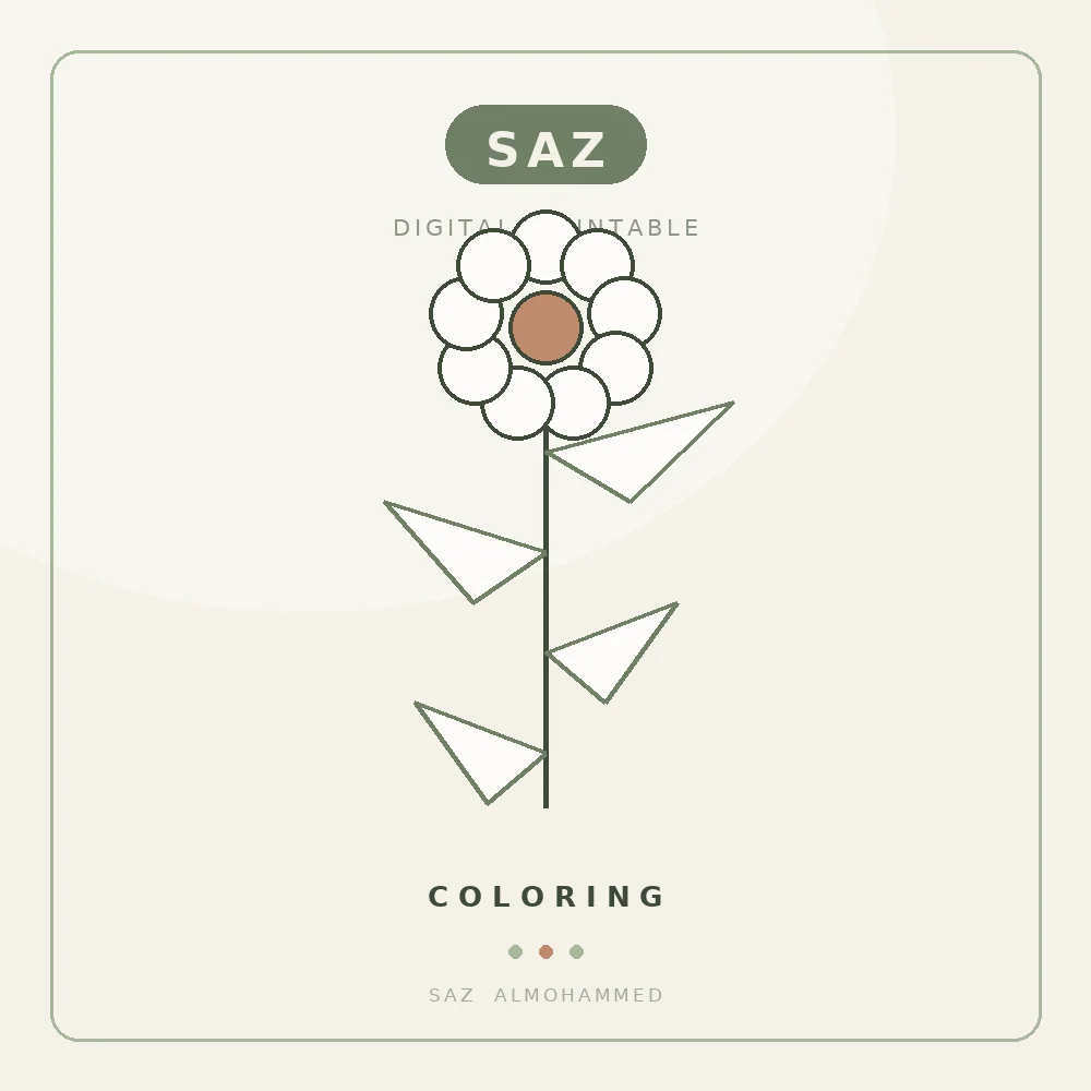 صفحات تلوين — ورود وأزهار — ساز المحمد | SAZ